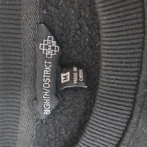 Men's 8ighth Dstrkt neon black crew neck sweatshirt Next Stop On Top medium - Picture 2 of 5